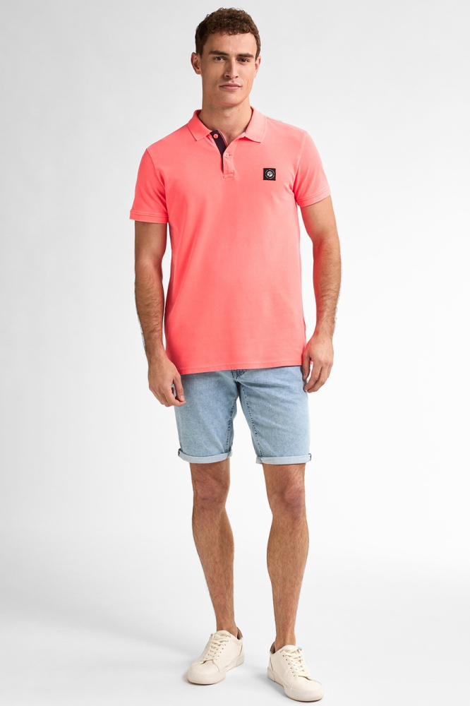 POLO MET RIBKRAAG M 1050 POL945 3099 FIERY CORAL
